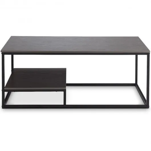 2-Tier Cocktail Accent End Coffee Table w/ Shelf