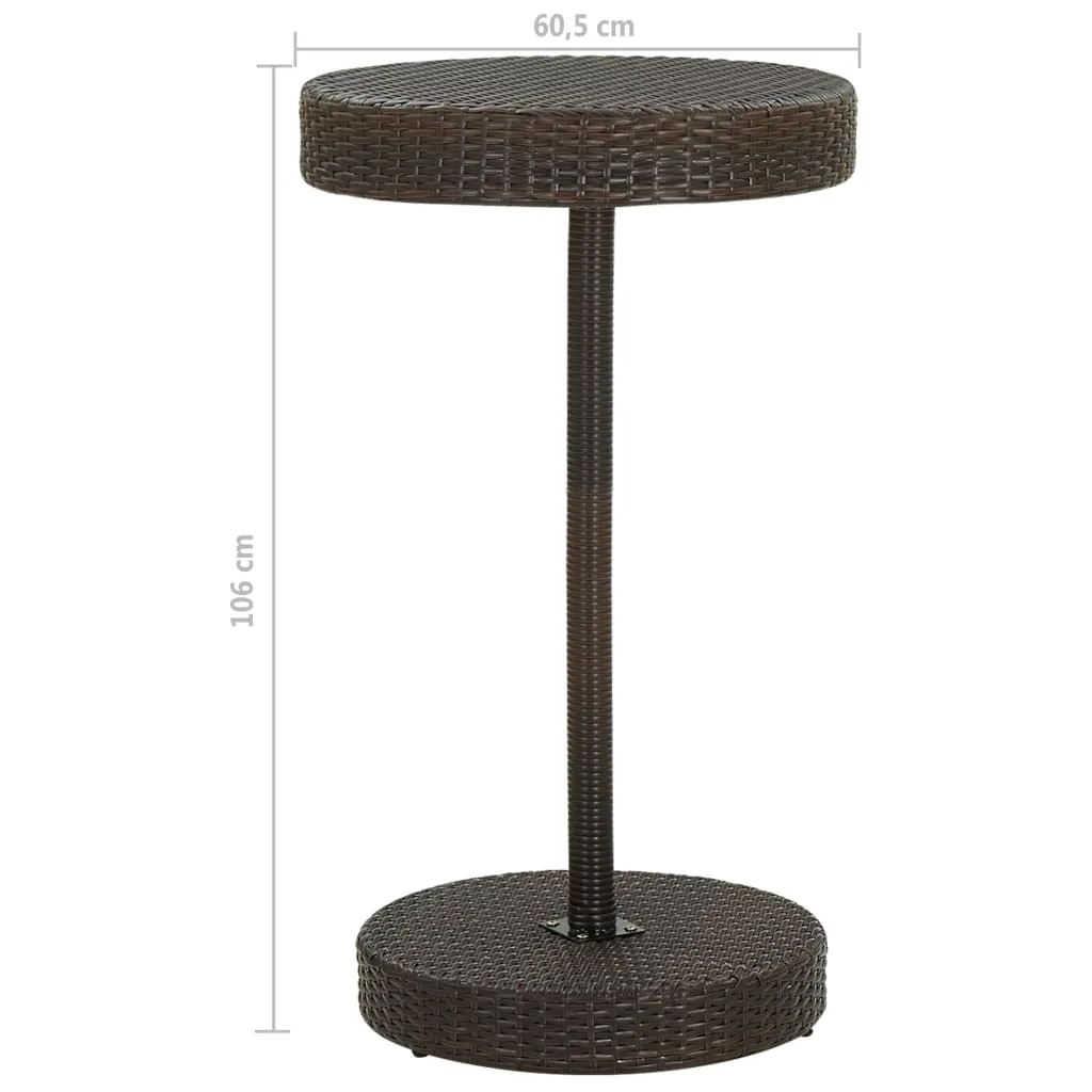 3 Piece Garden Bar Set Poly Rattan Brown