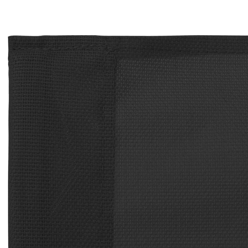 4 Piece Garden Lounge Set Fabric & Steel Black