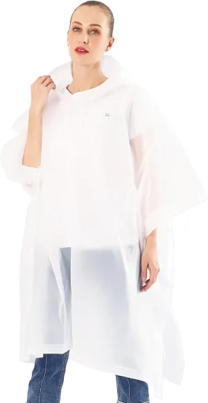 ANTVEE Reusable Rain Ponchos for Adult 2 Pack for Women and Men with Drawstring Hood