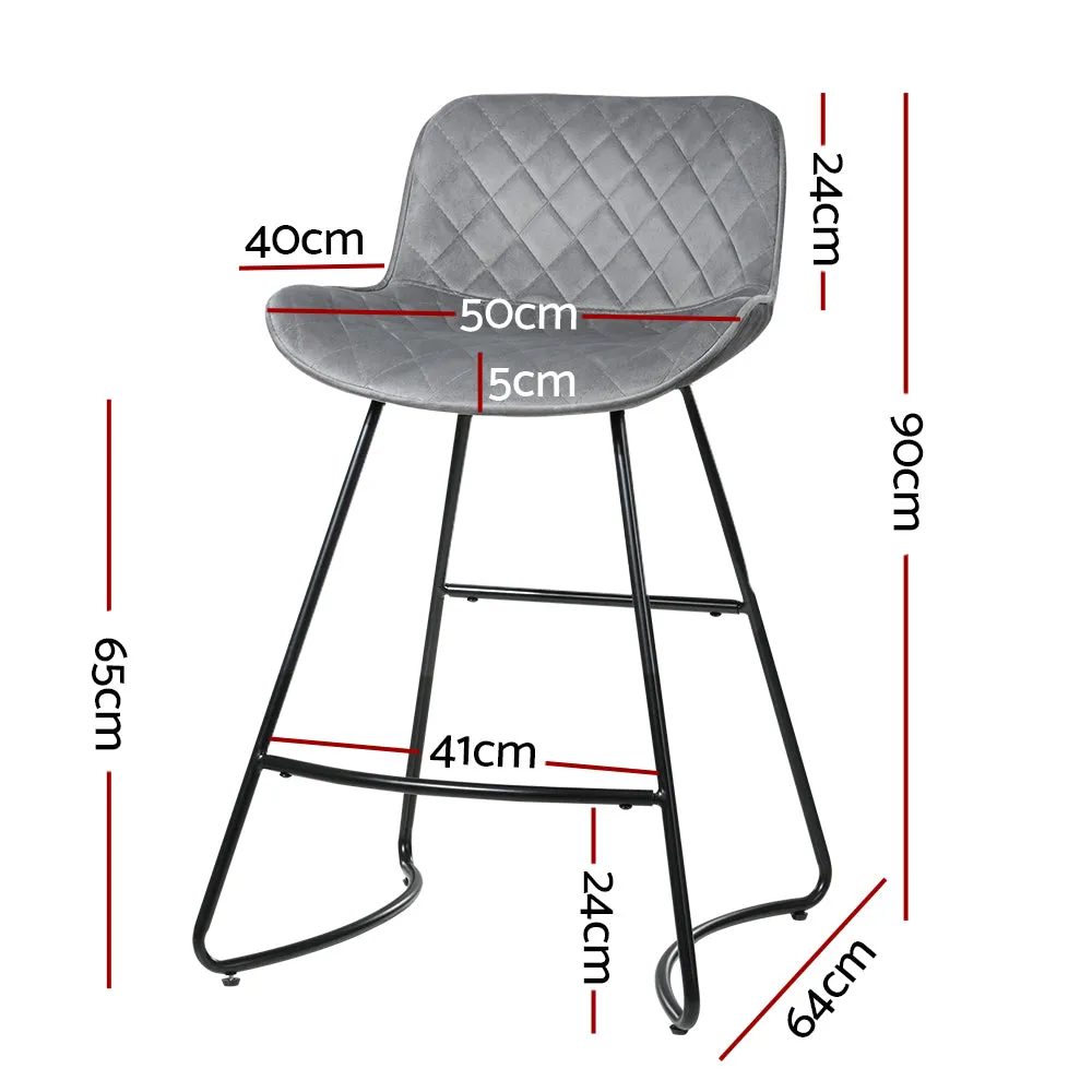 Bar Stools Kitchen Stool Chairs Chair Velvet Barstool Barstools Grey
