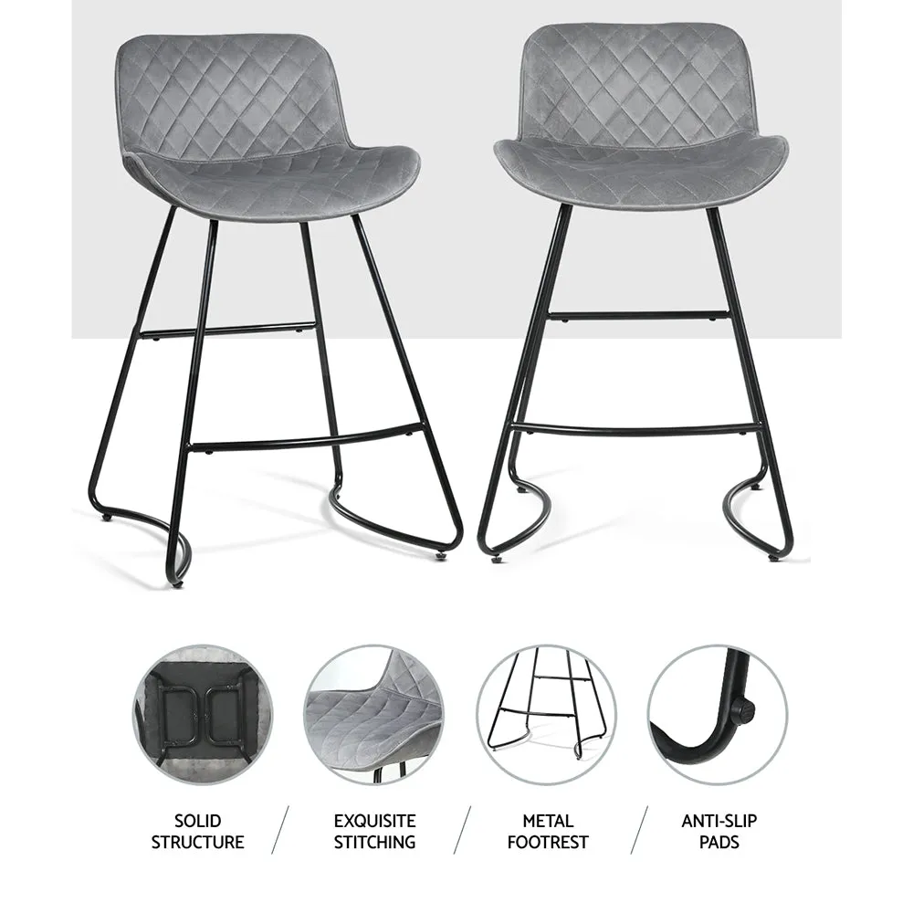 Bar Stools Kitchen Stool Chairs Chair Velvet Barstool Barstools Grey