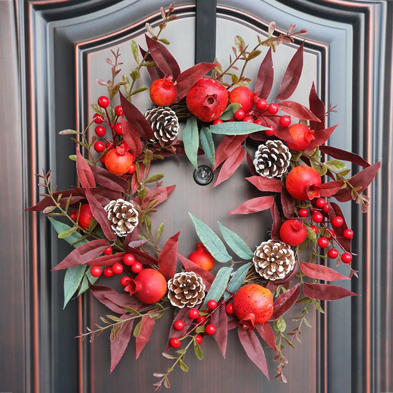 Bulk Pomegranate Wreath for Autumn and Winter Thanksgiving Wreath Wholesale