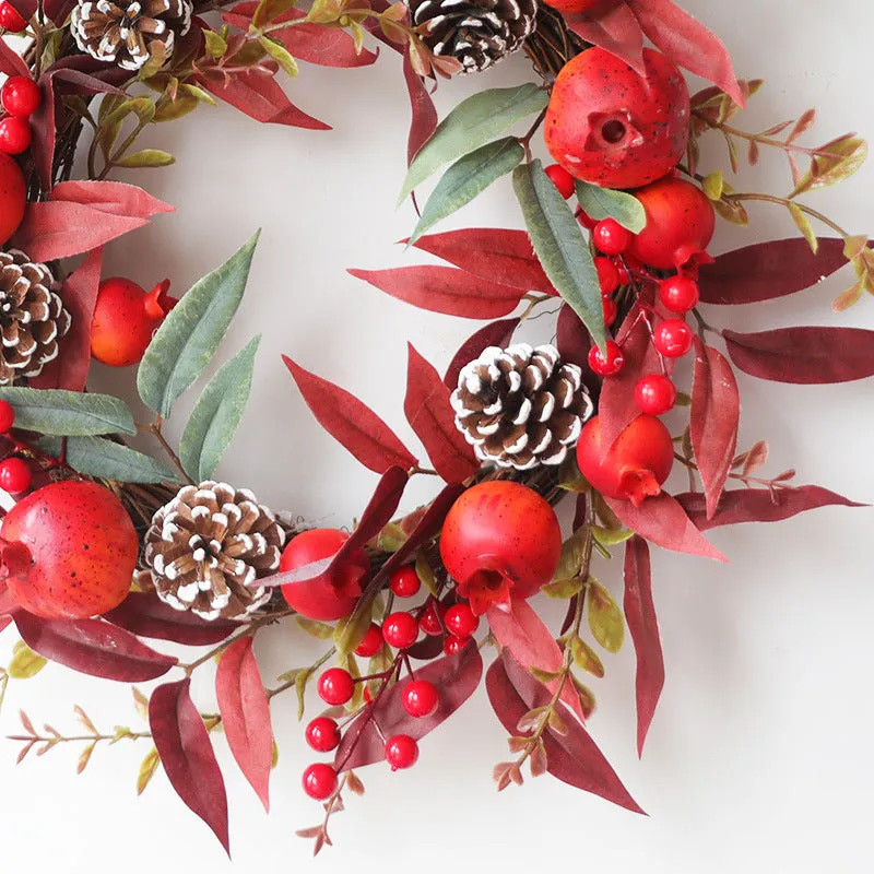 Bulk Pomegranate Wreath for Autumn and Winter Thanksgiving Wreath Wholesale