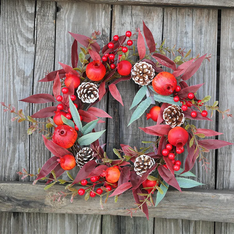 Bulk Pomegranate Wreath for Autumn and Winter Thanksgiving Wreath Wholesale