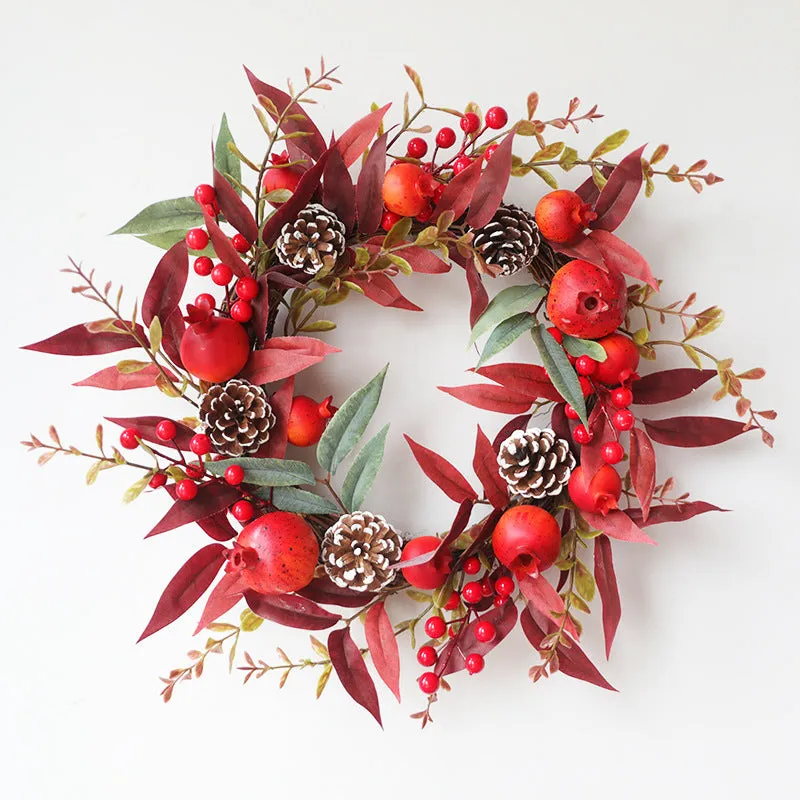 Bulk Pomegranate Wreath for Autumn and Winter Thanksgiving Wreath Wholesale