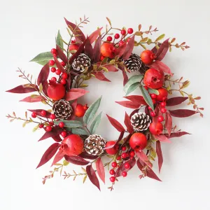 Bulk Pomegranate Wreath for Autumn and Winter Thanksgiving Wreath Wholesale