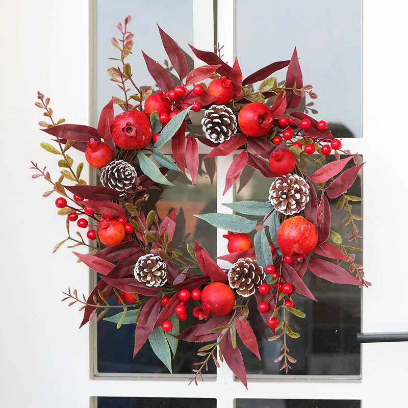 Bulk Pomegranate Wreath for Autumn and Winter Thanksgiving Wreath Wholesale