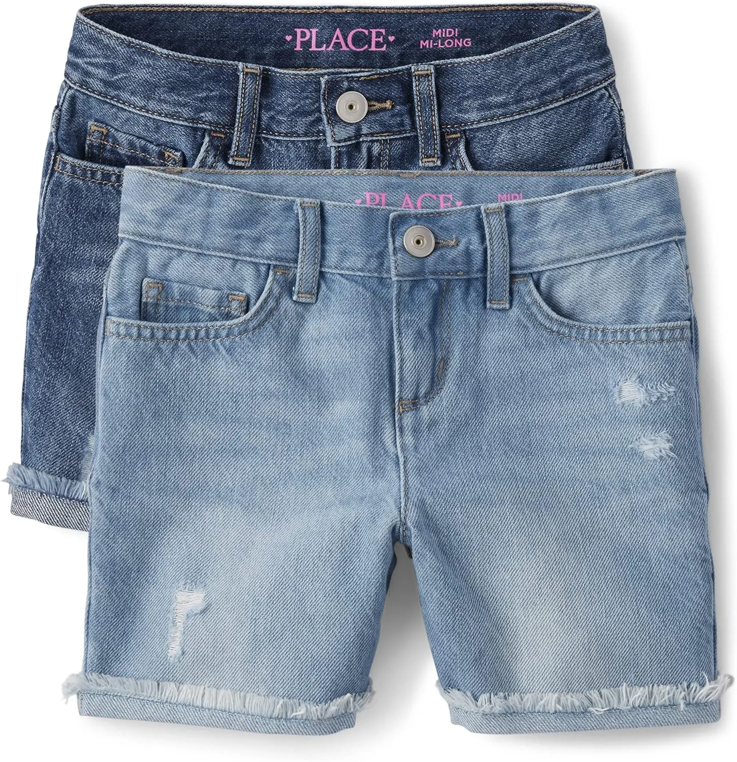 Denim Midi Shorts