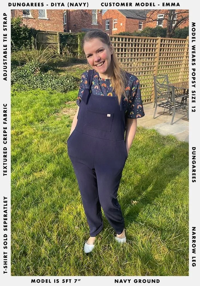 Diya Plain Navy Dungaree