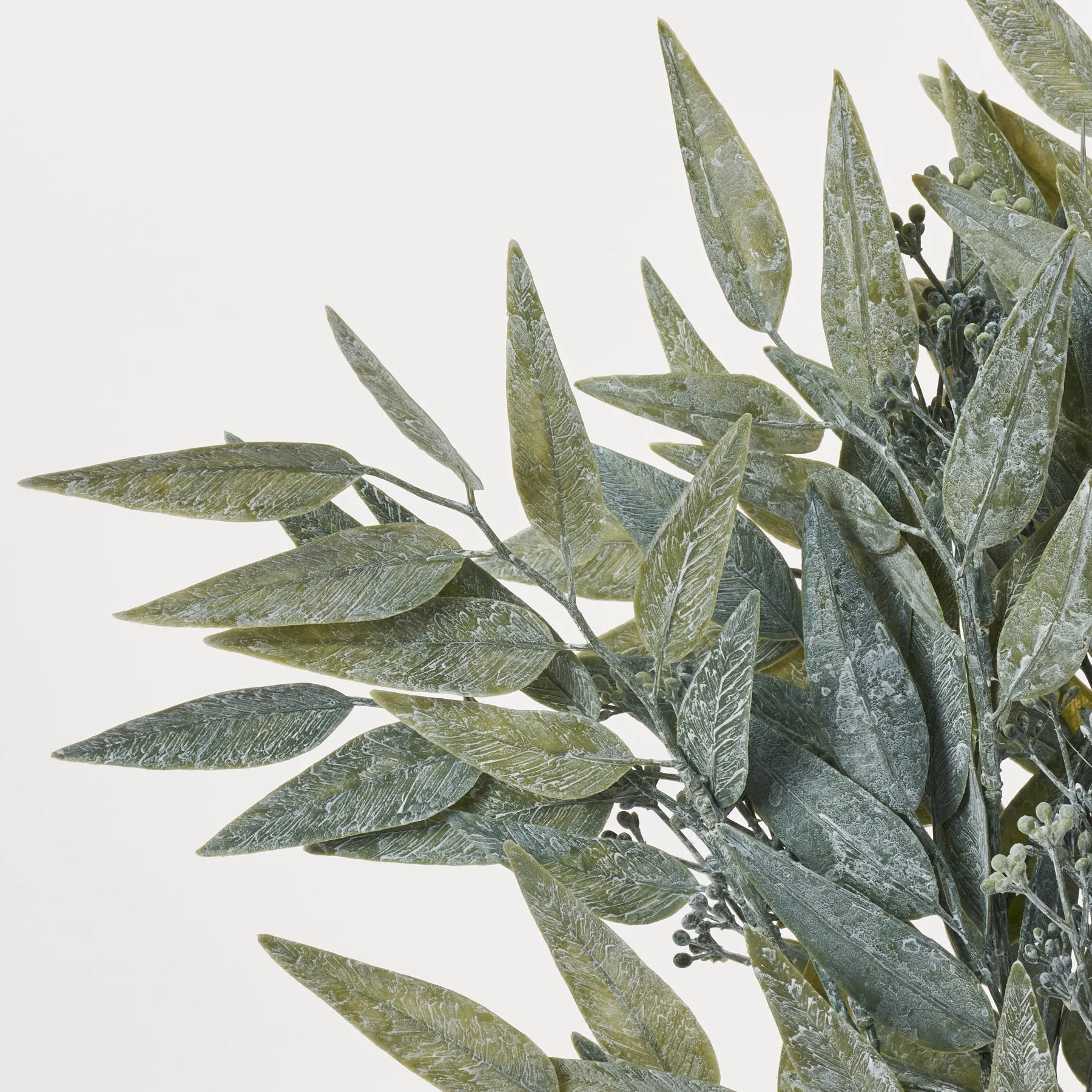 Dusty Green Faux Seeded Bay Leaf Bush Spray - 21"