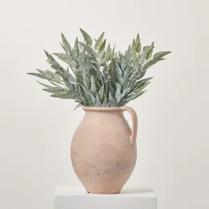 Dusty Green Faux Seeded Bay Leaf Bush Spray - 21"
