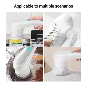 Electric Spin Cleaning Brush with 5 Replace Heads Cordless Portable Scrub Brush Handheld Scrubber Suitable for Bathroom Kitchen