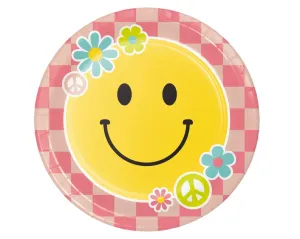 Flower Power Smiley Face Dinner Plates