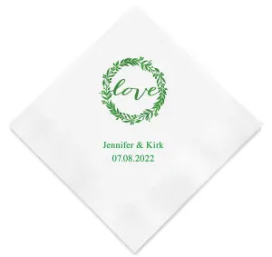 Love Wreath Wedding Napkins