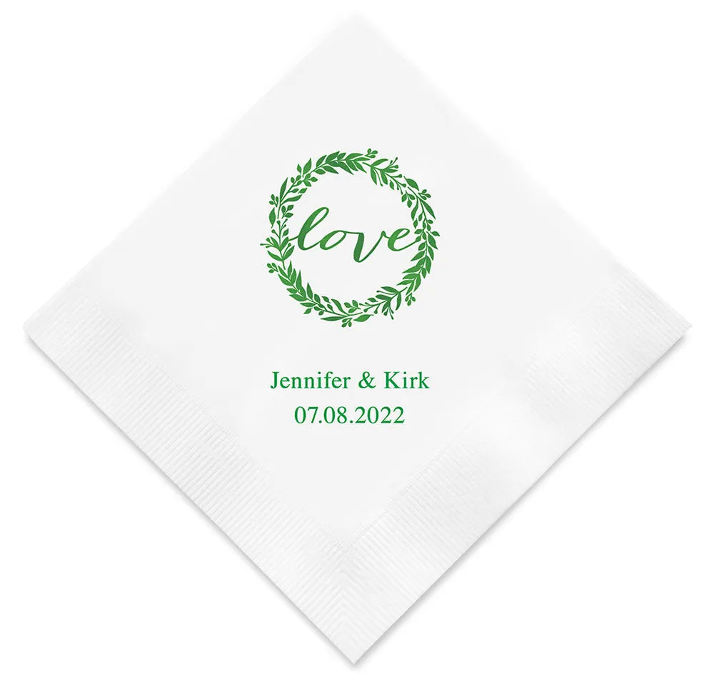 Love Wreath Wedding Napkins