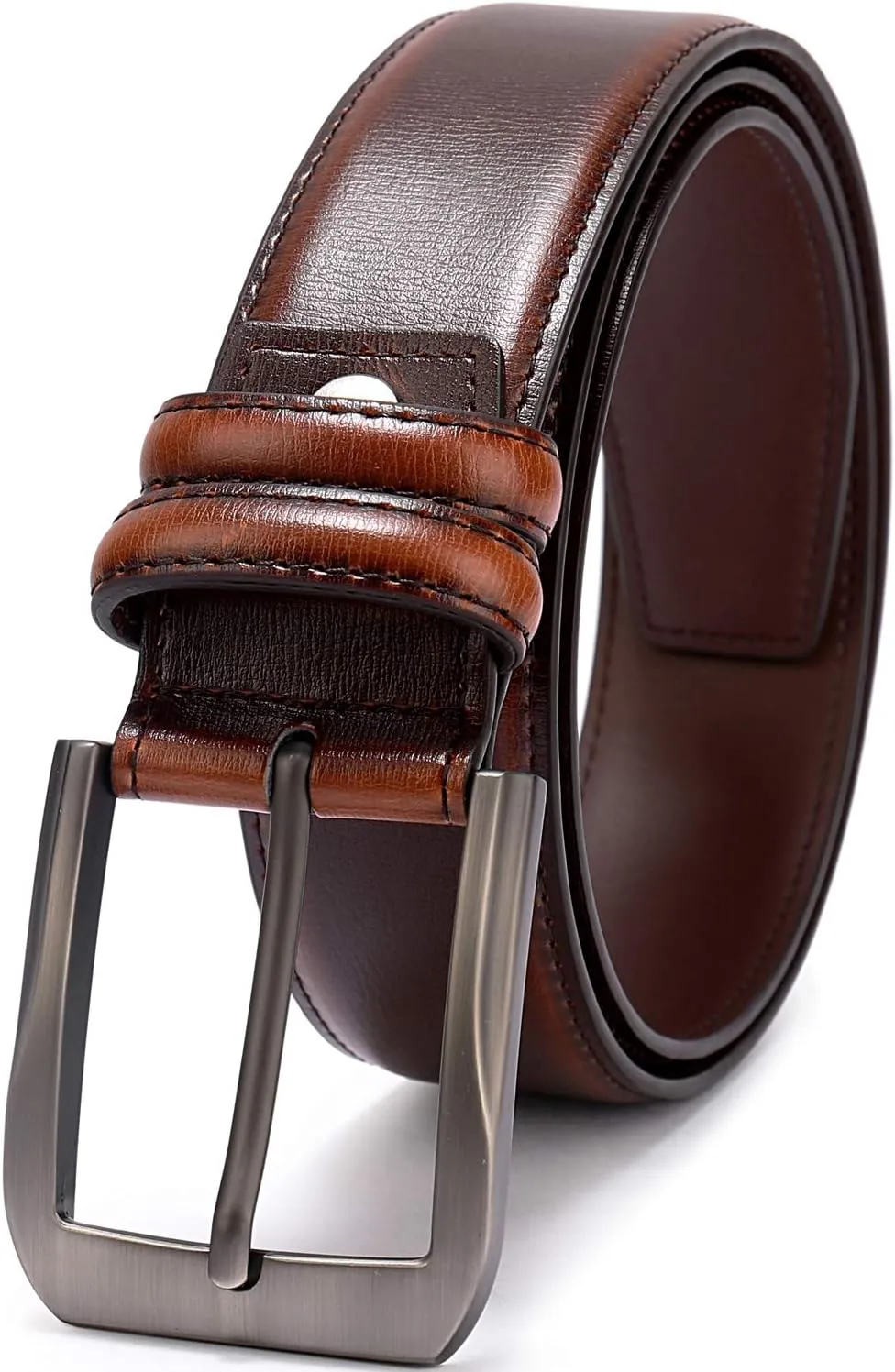 Men??s Casual Leather Jeans Belts 1 1/2?? Wide 4MM Thick Alloy Prong Buckle Work Dress Belt for Men
