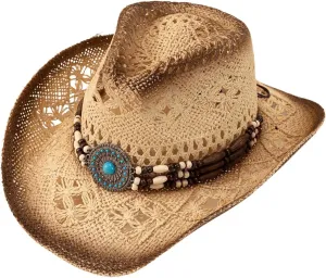 QWINEE Western Straw Cowboy Hat Cowgirl Hats Hollow Out Summer Beach Sun Hat for Women Men