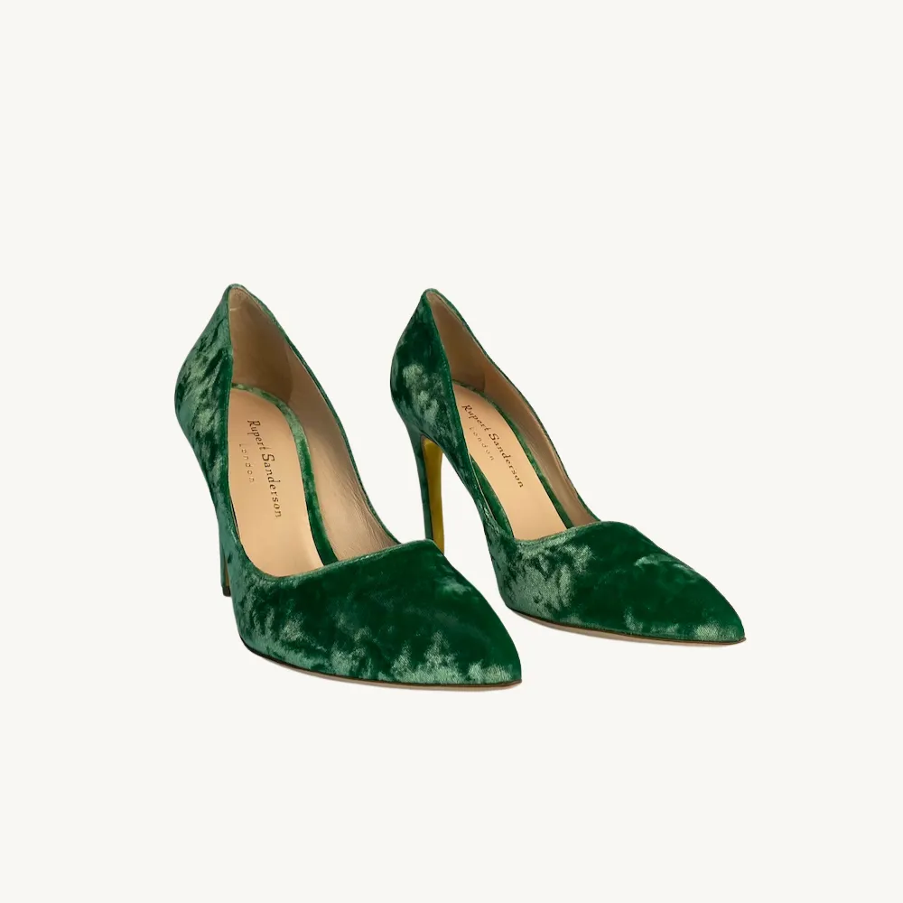Rupert Sanderson Malory Pump - Green Velvet