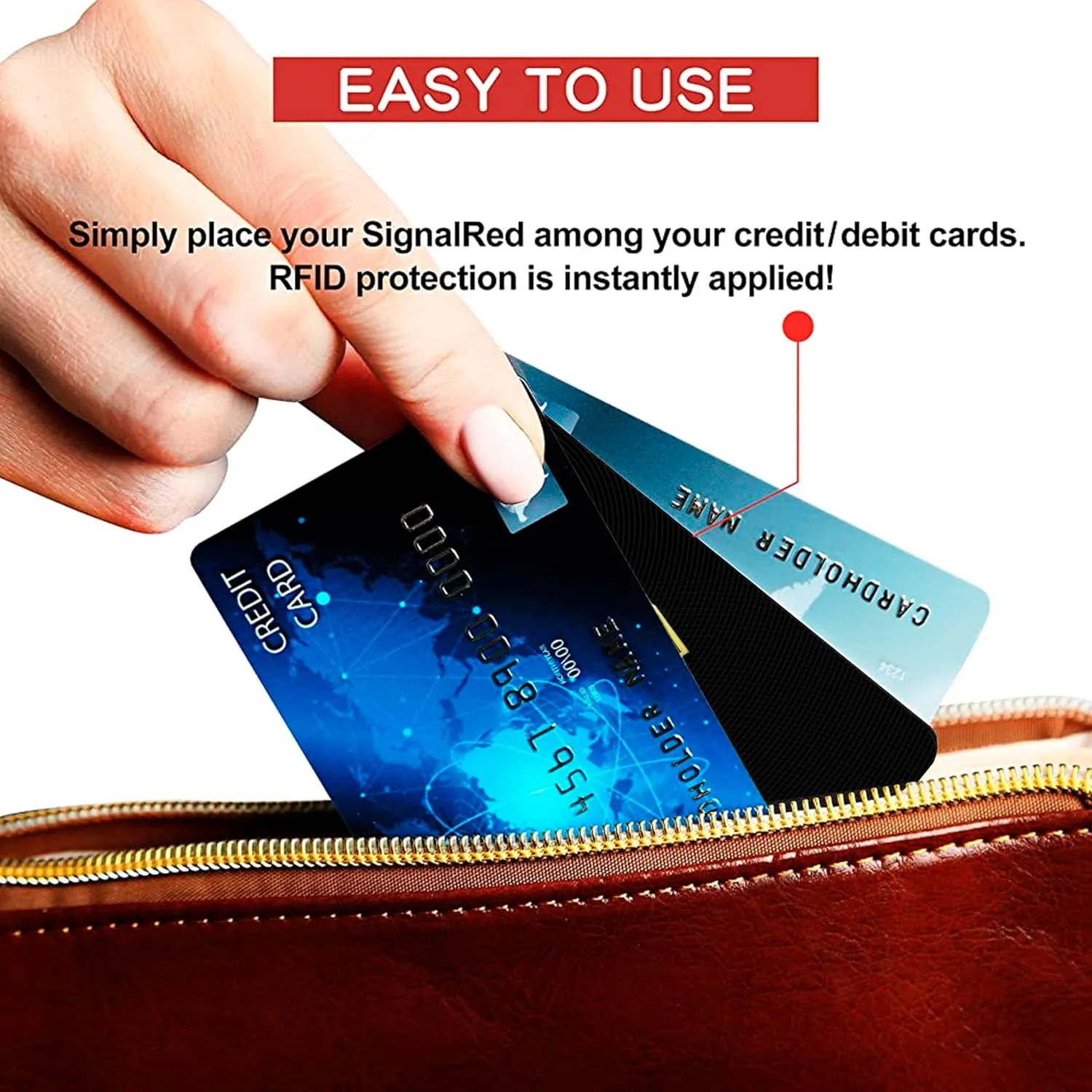 SaiTech IT 3 Pack RFID Blocking Card, One Card Protects Entire Wallet Purse, NFC Contactless Bank Debit Credit Card Protector ID ATM Guard Card Blocker?C(Black)