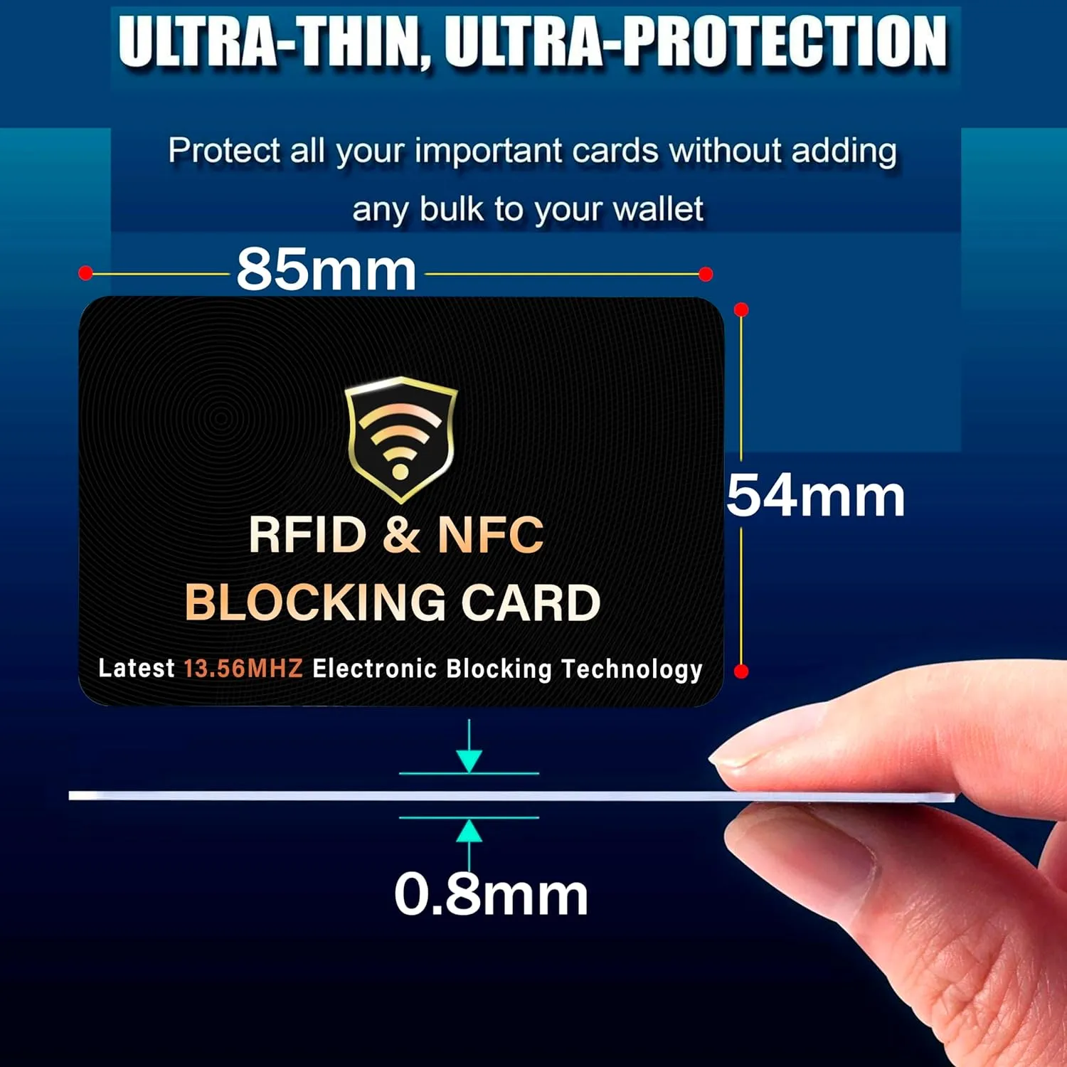 SaiTech IT 3 Pack RFID Blocking Card, One Card Protects Entire Wallet Purse, NFC Contactless Bank Debit Credit Card Protector ID ATM Guard Card Blocker?C(Black)