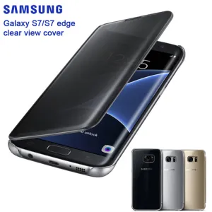 SAMSUNG Original Mirror Clear View Smart Cover Phone Case EF-ZG930 For Samsung Galaxy S7 G9300 S7 edge G9350 Rouse Slim Flip