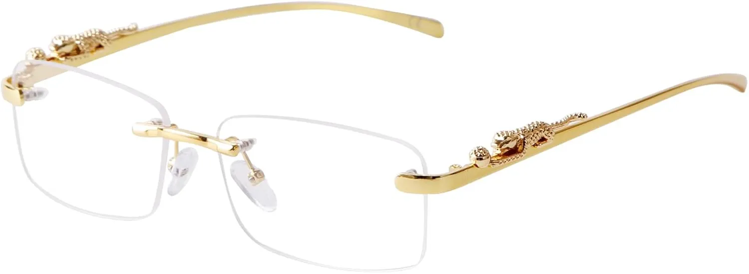 SDINM Rimless Sunglasses for Men Women Fashion Small Narrow Rectangle Sun Glasses Shades 90s Eyewear