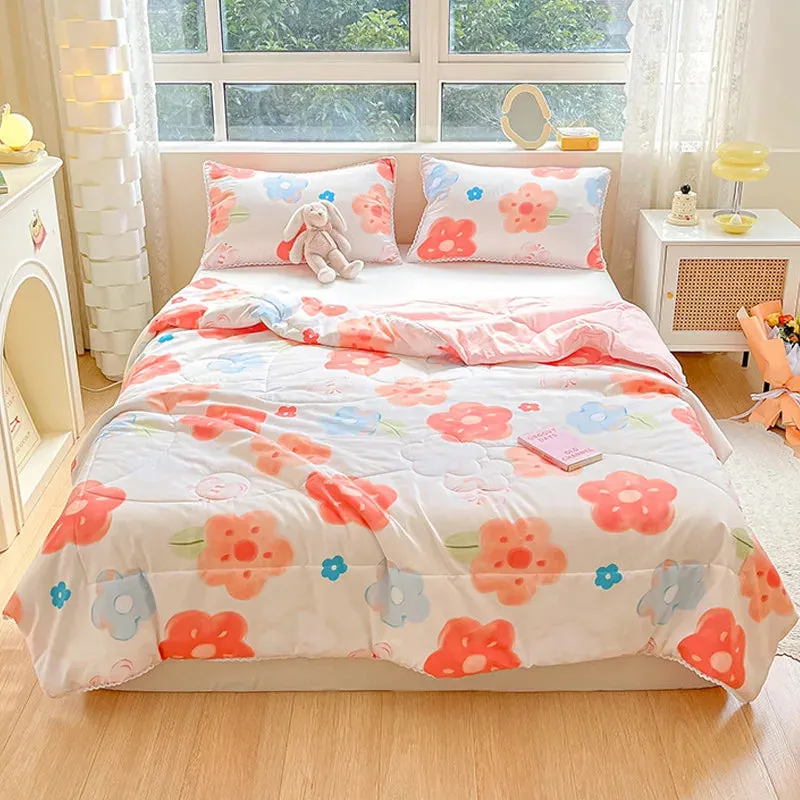 SINOTAO  -  Cute Dinosaur Quilts Summer Spring Breathable Polyester Cotton Twin Full Size Bed Blanket Soft Thin Boys Girls Home Textile