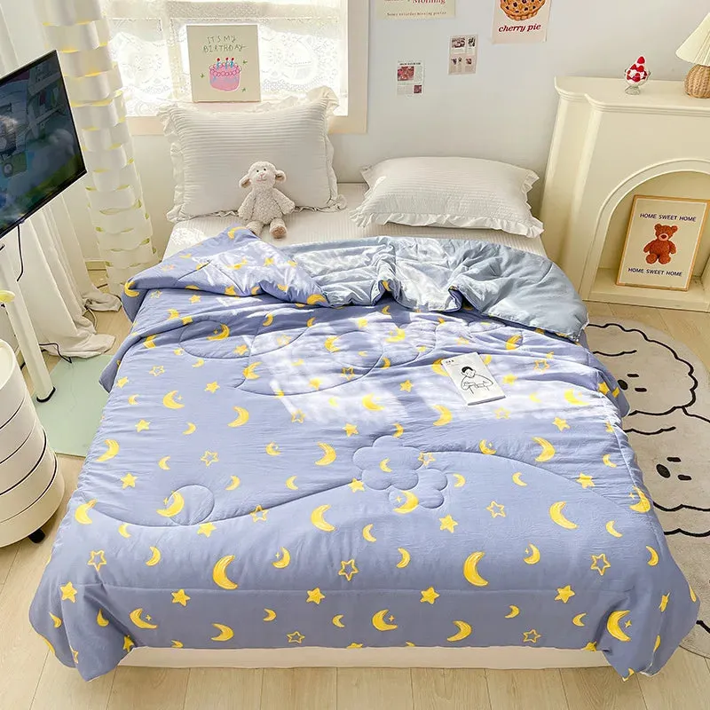 SINOTAO  -  Cute Dinosaur Quilts Summer Spring Breathable Polyester Cotton Twin Full Size Bed Blanket Soft Thin Boys Girls Home Textile