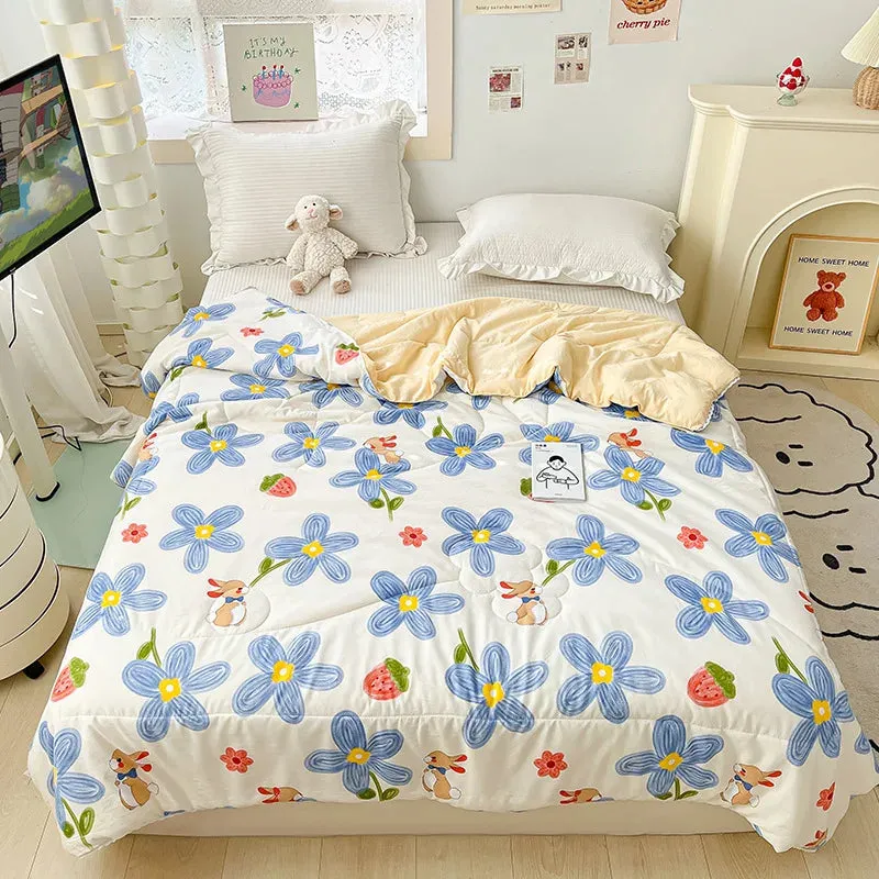 SINOTAO  -  Cute Dinosaur Quilts Summer Spring Breathable Polyester Cotton Twin Full Size Bed Blanket Soft Thin Boys Girls Home Textile