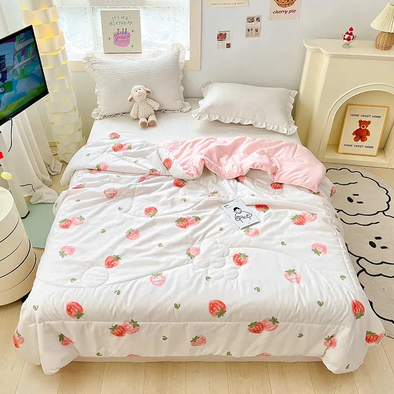 SINOTAO  -  Cute Dinosaur Quilts Summer Spring Breathable Polyester Cotton Twin Full Size Bed Blanket Soft Thin Boys Girls Home Textile