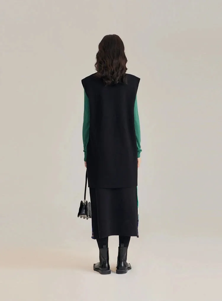 Xi Nao 嬉闹 Frolicking Rabbits New Chinese Style Knit Sweater Vest